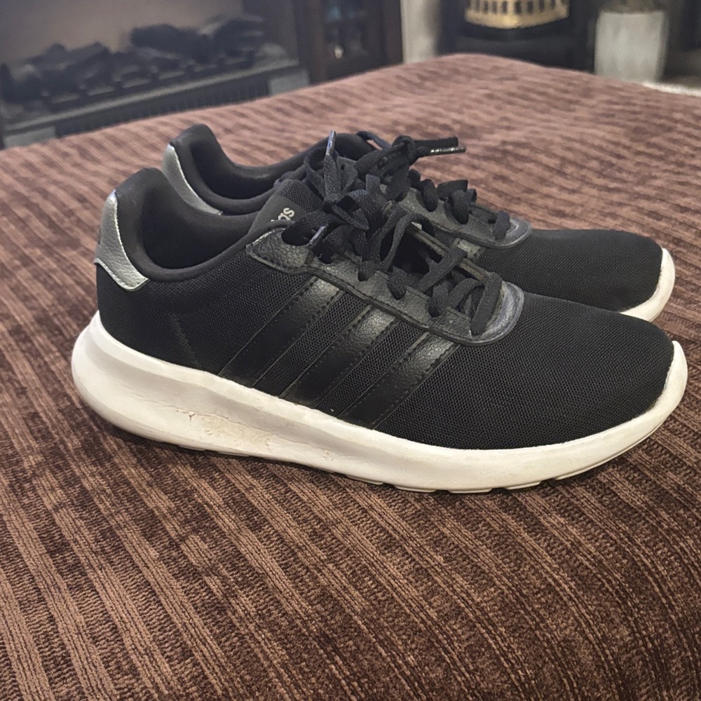 adidas Men's Black Sneakers with White Sole